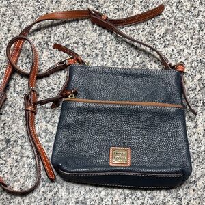 Dooney & Bourke Navy and Brown Crossbody Bag